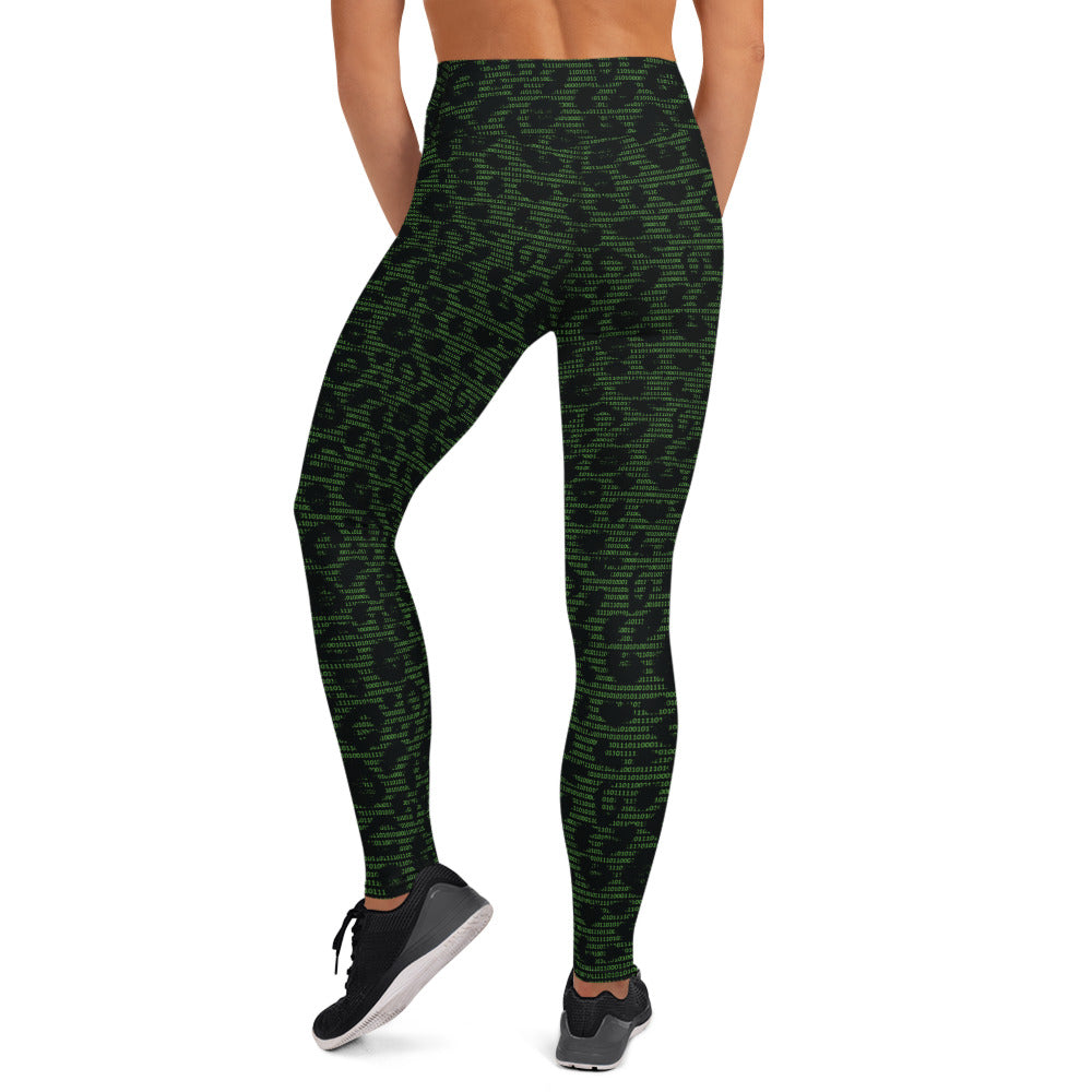 Binary Leopard Yoga Leggings - Nerd necessity