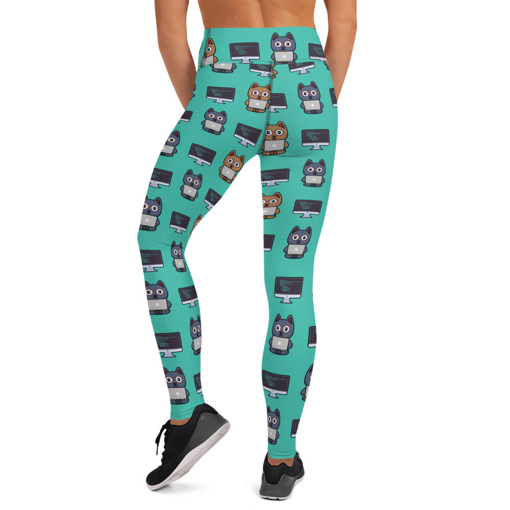 Paws And Computers Yoga Leggings - Nerd necessity