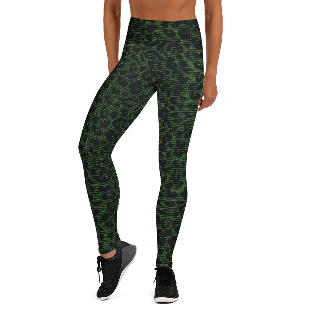 Binary Leopard Yoga Leggings - Nerd necessity