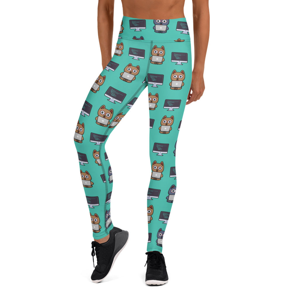 Paws And Computers Yoga Leggings - Nerd necessity