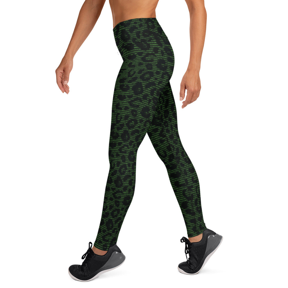 Binary Leopard Yoga Leggings - Nerd necessity