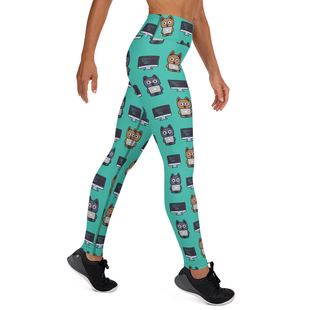 Paws And Computers Yoga Leggings - Nerd necessity